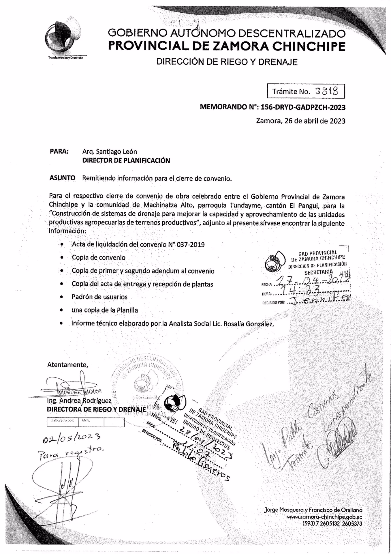 ¿Cuáles son los trámites de liquidación derivado del Acta?
