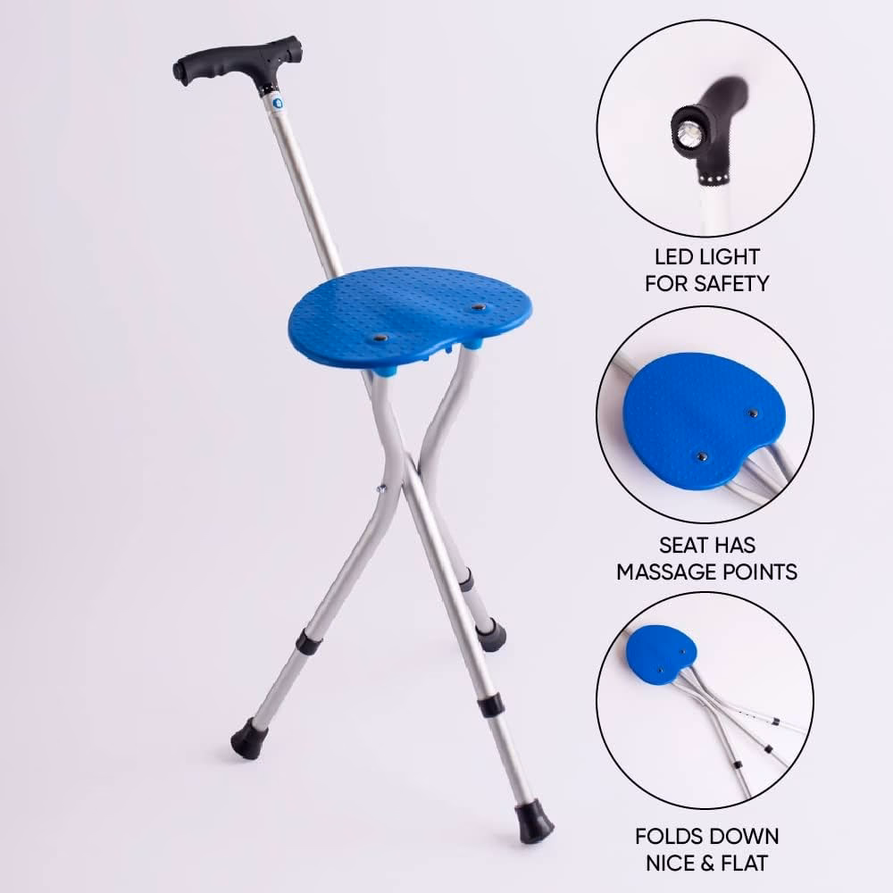 ¿Por qué un bastón con base de 4 patas puede estabilizar al paciente?