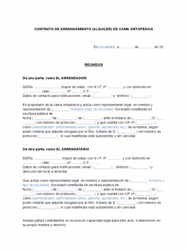 ¿Qué es un contrato de alquiler de equipos médicos?