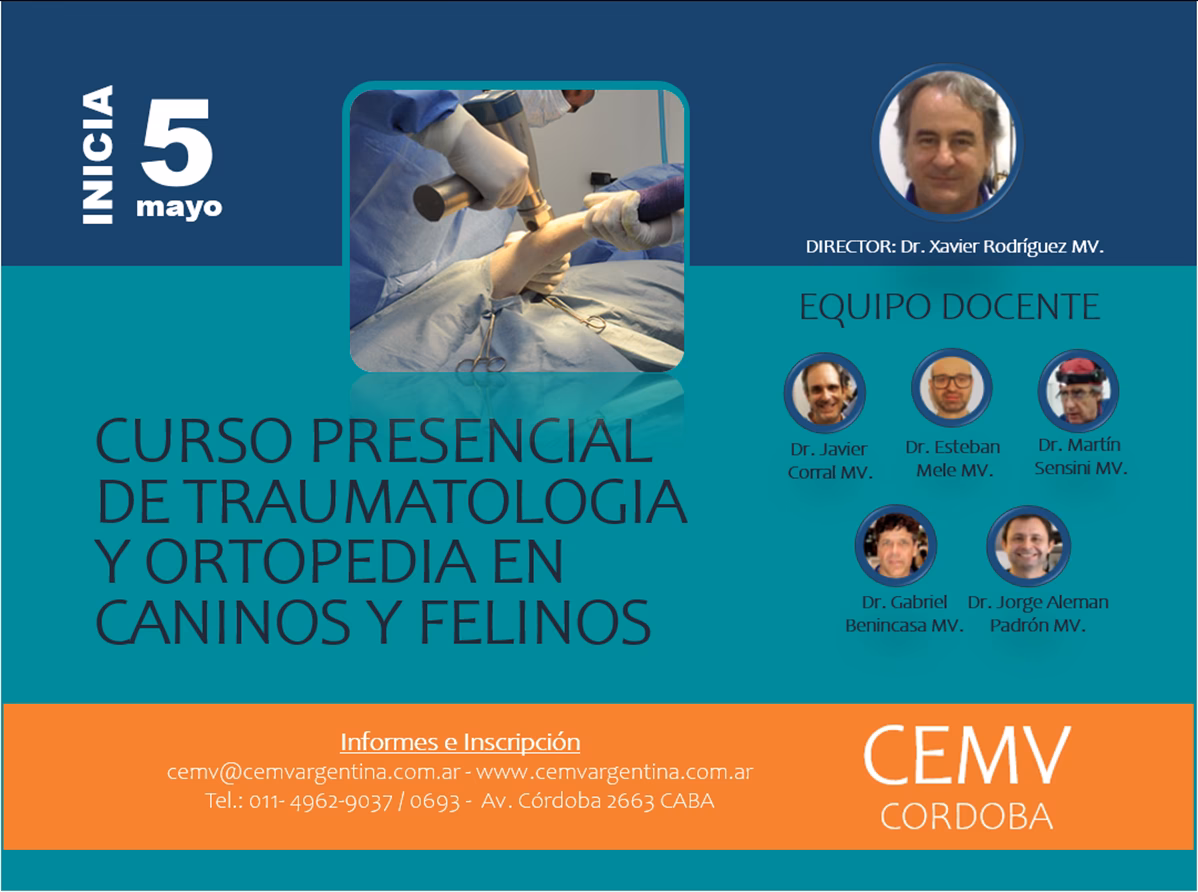 ¿Quiénes son los ponentes de la formación de traumatología y ortopedia Veterinaria?