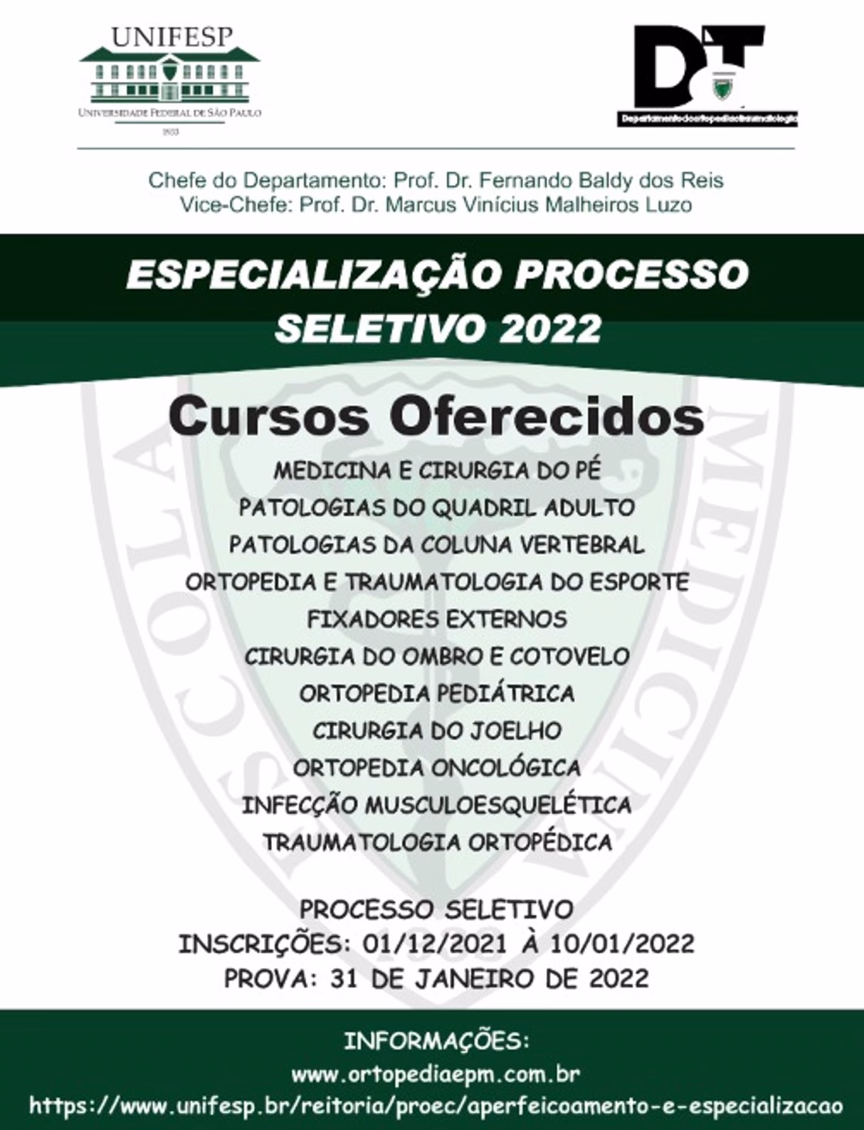 Quais são os objetivos do curso de Ortopedia e Traumatologia?